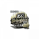 Наклейка | 100 Thieves (золотая)